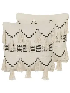 Декоративная подушка Beliani 2er Set Deko THONDI, цвет beige/schwarz