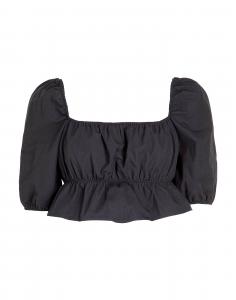 Топ Cotton Puff-Sleeve Crop Top 8 By Yoox, черный