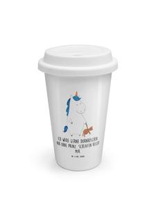 Кружка To Go в виде единорога с надписью на белом фоне Mr. & Mrs. Panda