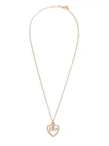 Ожерелье с кулоном-логотипом, украшенное кристаллами DOLCE & GABBANA, золотой