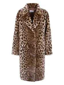 Пальто с леопардовым принтом Mc2 Saint Barth, коричневый