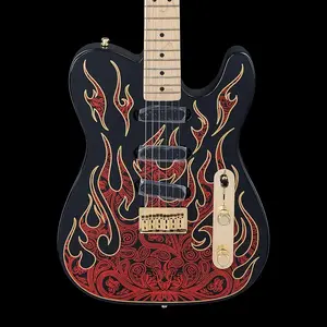 Fender James Burton Telecaster - Красные узоры пейсли в виде пламени