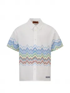 Рубашка с зигзагообразным узором Missoni Kids, белый