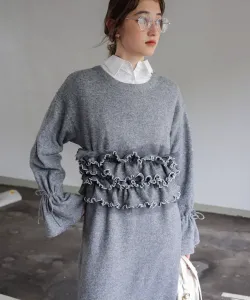 Вязаное платье с бюстье.