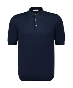 Темно-Синяя хлопковая рубашка поло Boglioli, синий