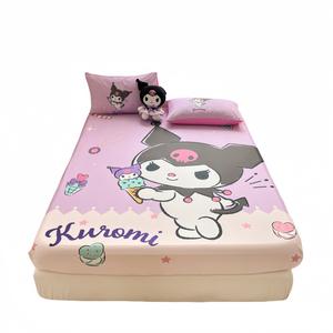 Подогнанная простыня Sanrio, 100% Cotton-Sweet Cone Kuromi