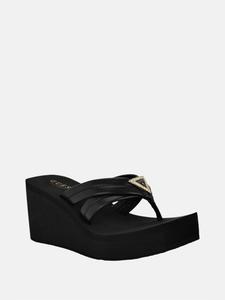 Сандалии на платформе с логотипом Sarlow Guess Factory, черный