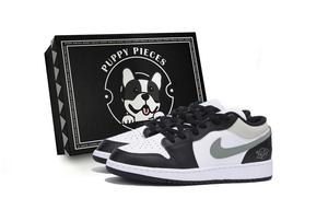 Jordan Износостойкие, нескользящие, винтажные баскетбольные кроссовки Air 1 с низким верхом, мужские, черно-серые