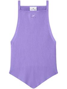 Courrèges топ Pointy в рубчик, фиолетовый