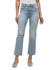 Реми Высокие Прямые Джинсы до Щиколотки Sprinkle Destructed Hudson, синий