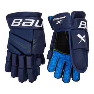 BAUER S24 New Model, детские и взрослые хоккейные перчатки X, начальная защита, 25 см, глубокий синий