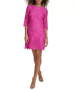 Кружевное платье-футляр kensie, розовый