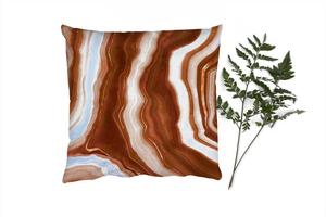 Декоративная подушка MuchoWow Диванная подушка Декоративная подушка для гостиной 60 x 60 см Агат - Коричневый - Золото - Геодовый камень - Чехол на подушку - Хлопчатобумажная ткань - Декоративные наволочки