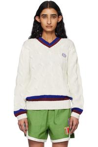 Белый теннисный свитер Bode