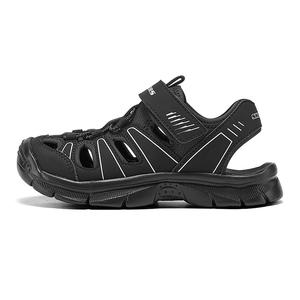 Устойчивые к скольжению, устойчивые к истиранию, дышащие сандалии Low Top черный/серебристый Kids' Skechers Kids, черный/серебряный