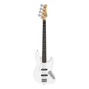 Электрогитара Glarry GJazz Bass, инструмент для перестановки струн, белый