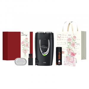 Ограниченный набор роторных бритв PS182 с двумя лезвиями, сменной моющейся головкой, портативная электробритва со встроенным зарядным устройством POREE, черный