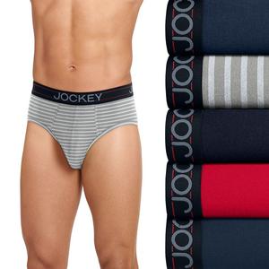 Мужские трусы Jockey из 5 комплектов хлопка из смесового хлопка, цвет Navy Red