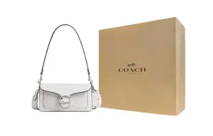 COACH Сумка через плечо из тафтингового холста с телячьей кожей малая женская белая