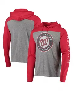 Мужская толстовка с капюшоном '47 Heather Gray, Red Washington Nationals Franklin Wooster '47 Brand