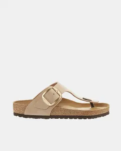 Женские сандалии Gizeh с большой пряжкой из замши Birkenstock, светло-коричневый
