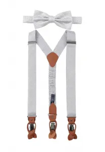 Комплект hosenträger из 100% шелкового галстука-бабочки Prince Bow Tie, Silber