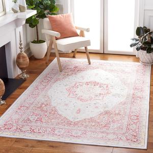 Ковер SAFAVIEH, 153 x 244 см, моющийся коллекция Tucson, бежевый и rust, противоскользящий, идеален для помещений с высокой проходимостью: гостиная, спальня, домашний офис, столовая (TSN107B-5)