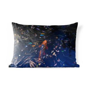 Подушка для улицы MuchoWow - Цветной карп кои в пруду - 60x40 см - Защита от атмосферных воздействий - Подушки для отдыха - Чехлы для подушек - Декоративные чехлы для подушек - Декоративные чехлы для подушек, мультиколор