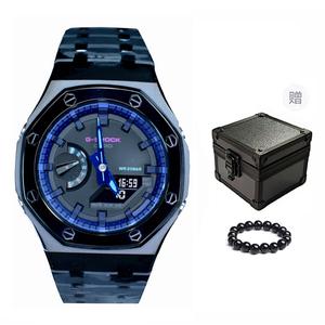 Мужские часы CASIO Liquid Crystal/Analog Dual Display Series 44 мм черные