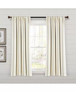 Фермерский дом в полоску, окрашенный в пряжу, экологически чистые оконные занавески из переработанного хлопка Lush Decor, желтый