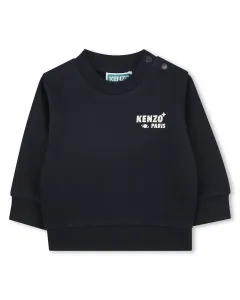 Детская толстовка из хлопка голубого цвета Kenzo Kids