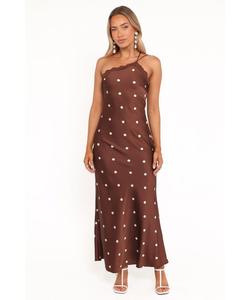 Женское длинное платье Anika в коричневый горошек Petal and Pup, Brown