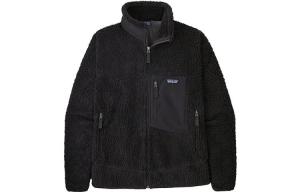 Куртка из искусственной овчины с контрастными карманами Patagonia, черный-черный w/черный