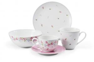 Набор для завтрака, чешский фарфор, RoseLine, цветы, Leander, 5 д., вар 2 Без монограммы