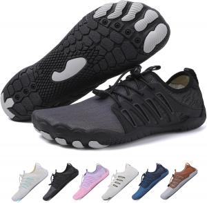 Ботинки для походов для женщин и мужчин, унисекс водонепроницаемые босоножки, дышащие, противоскользящие походные туфли для занятий спортом, с широкой носочной частью, для походов, прогулок, бега, йоги и водных видов спорта Xianfengniao, черный/серый