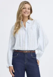 Блузка на пуговицах Fransa, Blue Stripe