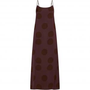 Платье без рукавов с принтом в горошек UMA WANG, коричневый