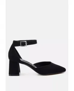 Розовые сандалии Rozita на устойчивом каблуке из микрофибры London Rag, черный