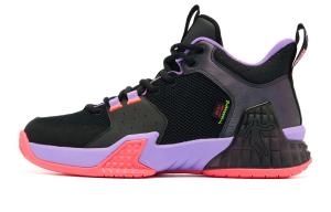 Баскетбольные кроссовки Kill Shot 1.0 мужские низкие черные электрические фиолетовые Qiaodan