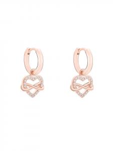 s.Oliver Серьги-кольца в форме сердца «бесконечность» из серебра с вставками из розового золота