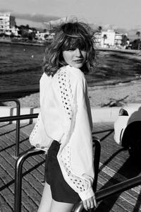 Блузка из хлопка с вышивкой H&M, белый