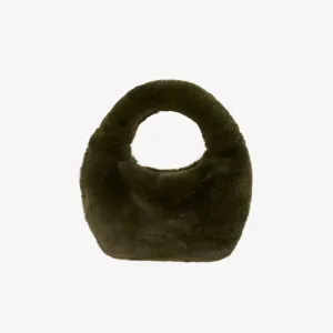 Женская мини-сумка-хобо Alix из искусственного меха, оливкового цвета Lamarque