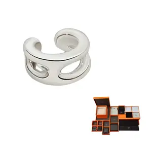 HERMES Серьги-клипсы из серебра 925 пробы для женщин серебристого цвета