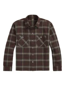 Клетчатая рубашка Hannah с длинными рукавами Ralph Lauren Rrl, коричневый