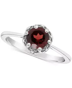 Кольцо с шестигранным родолитовым гранатом (1 карат) из стерлингового серебра (также с цитрином, голубым топазом, перидотом, аметистом и белым топазом) Macy'S, garnet