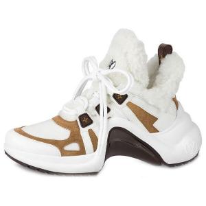 Кроссовки lv archlight shearling sneakers 'white brown' Louis Vuitton, белый
