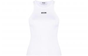 Топ с вышитым логотипом и резинкой MSGM, белый