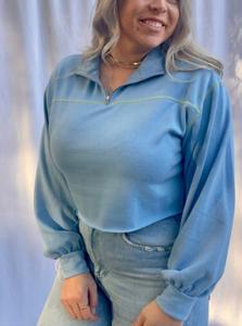 Марина Контрастный пуловер в синем LE LIS