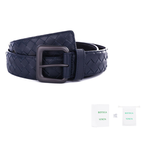 Кожаный ремень мужской Bottega Veneta, темно-синий