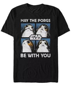 Мужская футболка с коротким рукавом «Star Wars May The Porgs Be With You» Fifth Sun, черный